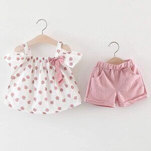Toddler Baby Girls Summer Camisole Spot Dot Tops and Casual Shorts